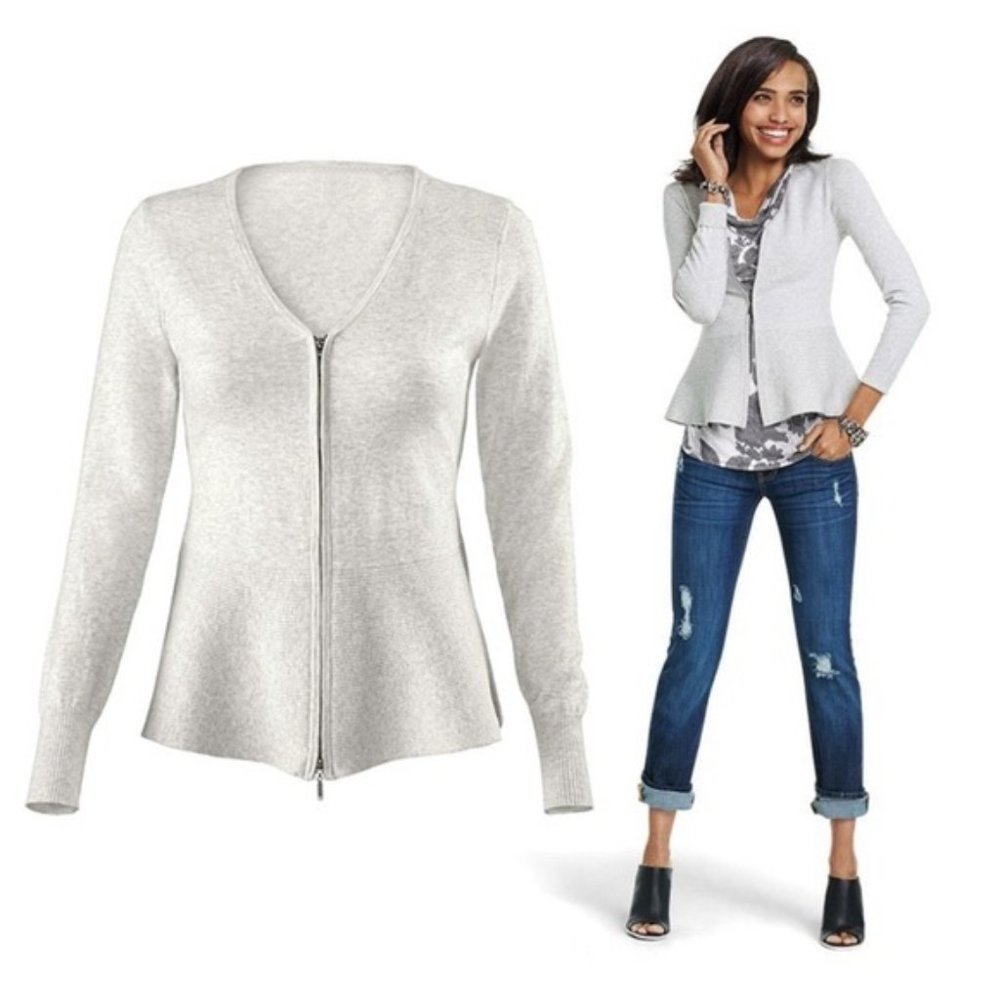 Cabi Willow Peplum Cardigan Sweater